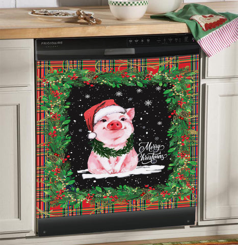 Pig Merry Christmas Dishwasher Cover Kitchen Appliance Decal Christmas Home Decor Xmas Gift HT