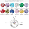 Personalized Circle Mothers Day Necklace With Birthstones Mom Jewelry Gift For Mom Grandma Wife HT
