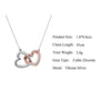 Double Heart Chain Mothers Day Necklace Mom Jewelry Gift Card For Her, Mom, Grandma, Wife HT