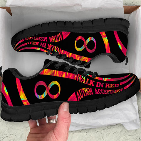 Walk In Red Autism Acceptance Autism Awareness Shoes Men/Women Running Sneaker Shoes Autism Awareness Gift Idea HT