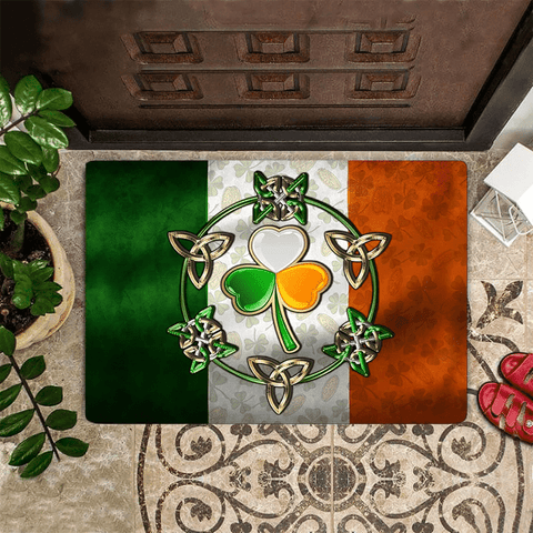 Irish Shamrock Lucky Charm Doormat St Patrick's Day Decor Welcome Mat Irish Home Decorations Gift HT