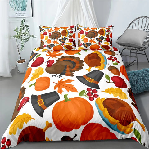 Happy Thanksgiving Bedding Set Bedspread Duvet Cover Set Home Decor ND
