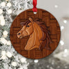Horse Wooden Texture Ornament Christmas Tree Hanging Ornament Home Decor Xmas Gift For Horse Lovers HN