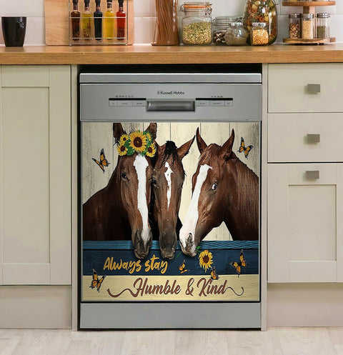 Horse Always Stay Humble And Kind Decor Kitchen Dishwasher Cover
