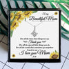 Sunflower Shiny Heart Mothers Day Necklace Mom Jewelry Gift Card For Her, Mom, Grandma, Wife HT