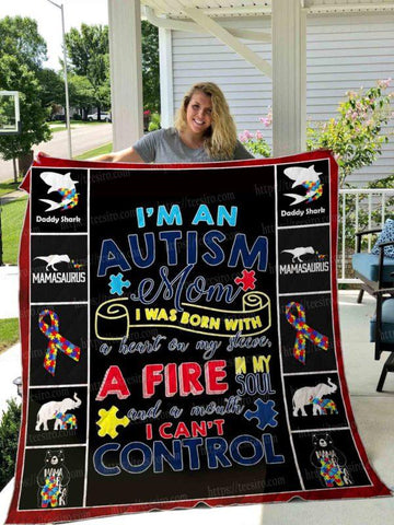AUTISM MOM Quilt Blanket 02