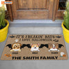 Personalized It's Freakin' Bats I Love Halloween Doormat Dog Halloween Decorations Home Decor Mat HT