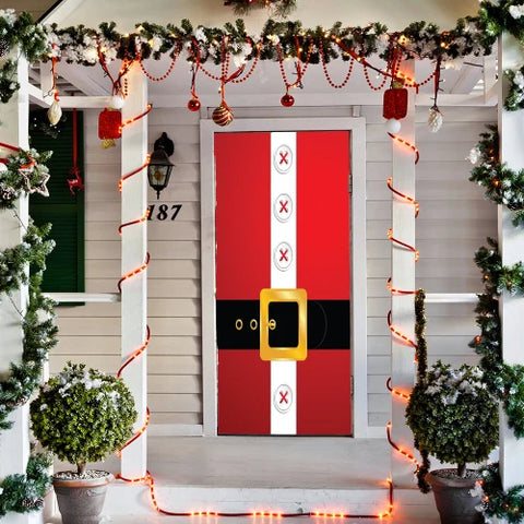 Santa Claus Merry Christmas Door Cover Funny Santa Claus Door Cover Christmas Home Decor Porch Home Holidays Decorations HT