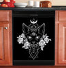 Black Cat Dishwasher Cover, Naughty Cat Dishwasher Cover, Black Cat Home Decor, Gift for New House, Housewarming Gift, Gift for Cat Lovers