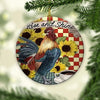 Sunflower Rooster Rise And Shine Ornament Farm Chicken Ornament Christmas Tree Hanging Ornament Home Decor Xmas Gift For Chicken Lovers HN