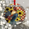 Sunflower Rooster Rise And Shine Ornament Farm Chicken Ornament Christmas Tree Hanging Ornament Home Decor Xmas Gift For Chicken Lovers HN