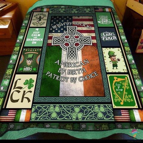 Irish Gift Idea Shenanigans American By Heart Patriot By Choice Irish Blanket HG