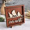 Personalized Birds Family Names Sign Frame Mothers Fathers Day Decor Home Decorations Mom Grandma Dad Gifts HT