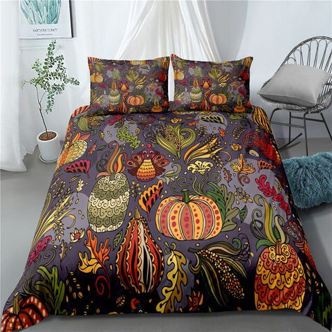 Happy Thanksgiving Bedding Set Bedspread Duvet Cover Set Home Decor ND