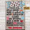 Personalized Classic Metal Sign Funny Pool Rules
