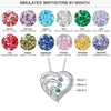 Personalized 925 Silver Mothers Day Necklace With Birthstones Mom Jewelry Gift For Mom Grandma Wife HT