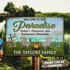 Personalized Fishing Welcome To Our Paradise Customized Classic Metal Signs
