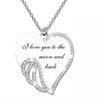 Crystal Wing Heart Mothers Day Necklace Mom Jewelry Gift Card For Her, Mom, Grandma, Wife HT