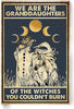 Cowgirl Halloween Poster We Are Granddaughters Of Witches Couldn't Burn Cowgirl Riding Horse Poster Wall Art Halloween Home Decor