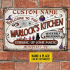 Warlock's Kitchen Stirring Up Some Magic Custom Classic Metal Signs