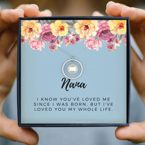 To Nana Pearl Mothers Day Necklace Mom Jewelry Gift Card For Her, Mom, Grandma, Wife HT