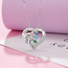 Personalized 925 Silver Mothers Day Necklace With Birthstones Mom Jewelry Gift For Mom Grandma Wife HT