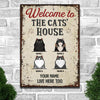 Welcome To The  Cat House -  Funny Personalized Cat Metal Sign
