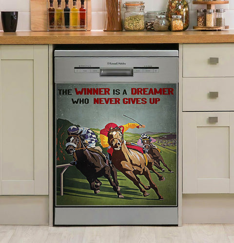 Horse Winner Dreamer Never Gives Up Decor Kitchen Dishwasher Cover