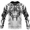 Men Tattoo Hoodie White Premium Tribal Tattoo Tiger 3D Printed Unisex Shirts