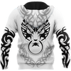 Men Tattoo Hoodie White Premium Tribal Tattoo Fenrir Wolf 3D Printed Unisex Shirts