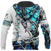 Men Hoodie Bass Fishing Sport Blue Camo tattoo 3D shirts for men and women
