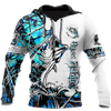 Men Hoodie Bass Fishing Sport Blue Camo tattoo 3D shirts for men and women