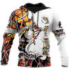 Men Hoodie Bass Fishing Sport Orange Camo tattoo 3D shirts for men and women