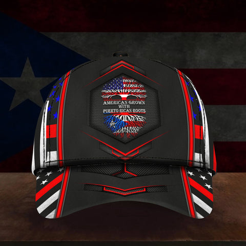 American Grown With Perto Rican Roots Cap, Puerto Rico Cap