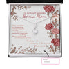 Bonus Mom Necklace: Gift For Mother's Day Super Awesome Bonus Mom, Custom Vintage Message Card HN