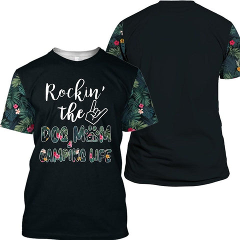Rockin’ The Dog Mom Camping Life 3D All Over Printed Shirt Camping Hoodie, Zip Hoodie, Sweater, Tee