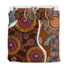 Oceania Bedding Set Aboriginal Brown Circle Dots Australia Indigenous Painting Art bedding set
