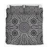 Oceania Bedding Set Aboriginal Grey Circle Dots Australia Indigenous Painting Art bedding set