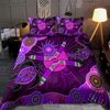 Oceania Bedding Set Aboriginal Naidoc Week 2021 Purple Turtle Lizard Sun Bedding set