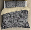 Oceania Bedding Set Aboriginal Grey Circle Dots Australia Indigenous Painting Art bedding set