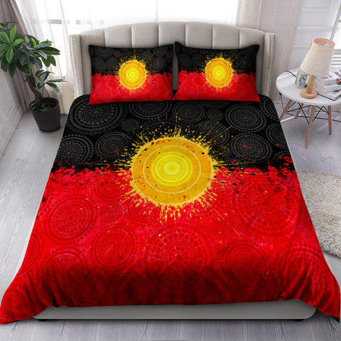 Oceania Bedding Set Aboriginal Australia Flag Indigenous Painting Art Bedding Set