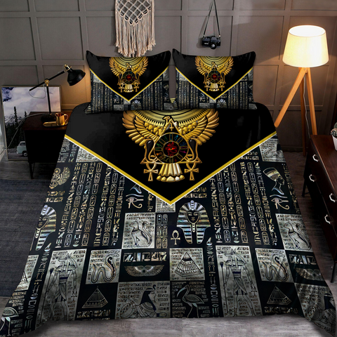 Egypt Bedding Set Egyptian Ancient Gods Egyptian Horus 3D printed bedding set