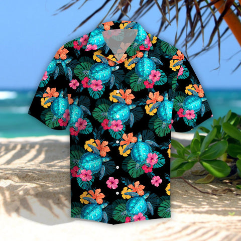 Fishing Hawaii shirt Turtles Hibiscus Tropical Fishing Hawaii Shirt