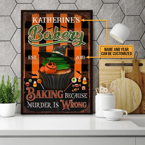 Baking Witch, Witchy Baker, Halloween Bakery, Because Murder Is Wrong Custom Poster