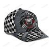 Men Racing Cap Personalized Name Biker Classic Cap Skull Rider