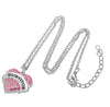 Teamer Breast Cancer Support Survivor Necklace Engraved Letter Pendant Gift Jewelry for Cancer Survivor Crystal Accessories
