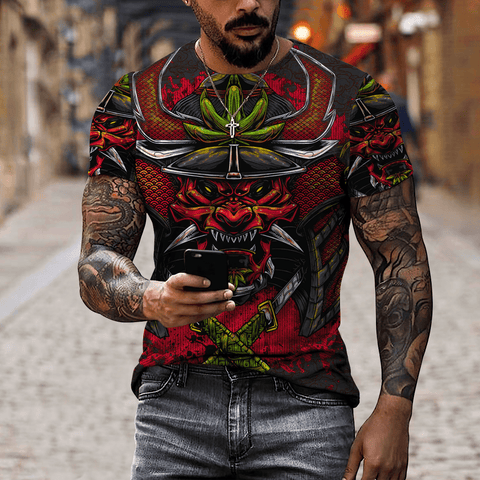 Men Samurai Shirt Red Premium Unisex All Over Printed Samurai Shirts MEI