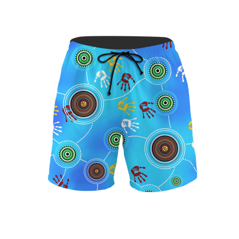 Men Shorts Custom name Aboriginal Naidoc Week 2021 Blue Turtle Lizard shirts