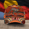 Aboriginal Kangaroo running Lizard Art Classic Cap