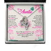 Gift For Your Beautiful Auntie on Mother's Day With Lotus Illustration Message Card Necklace HN